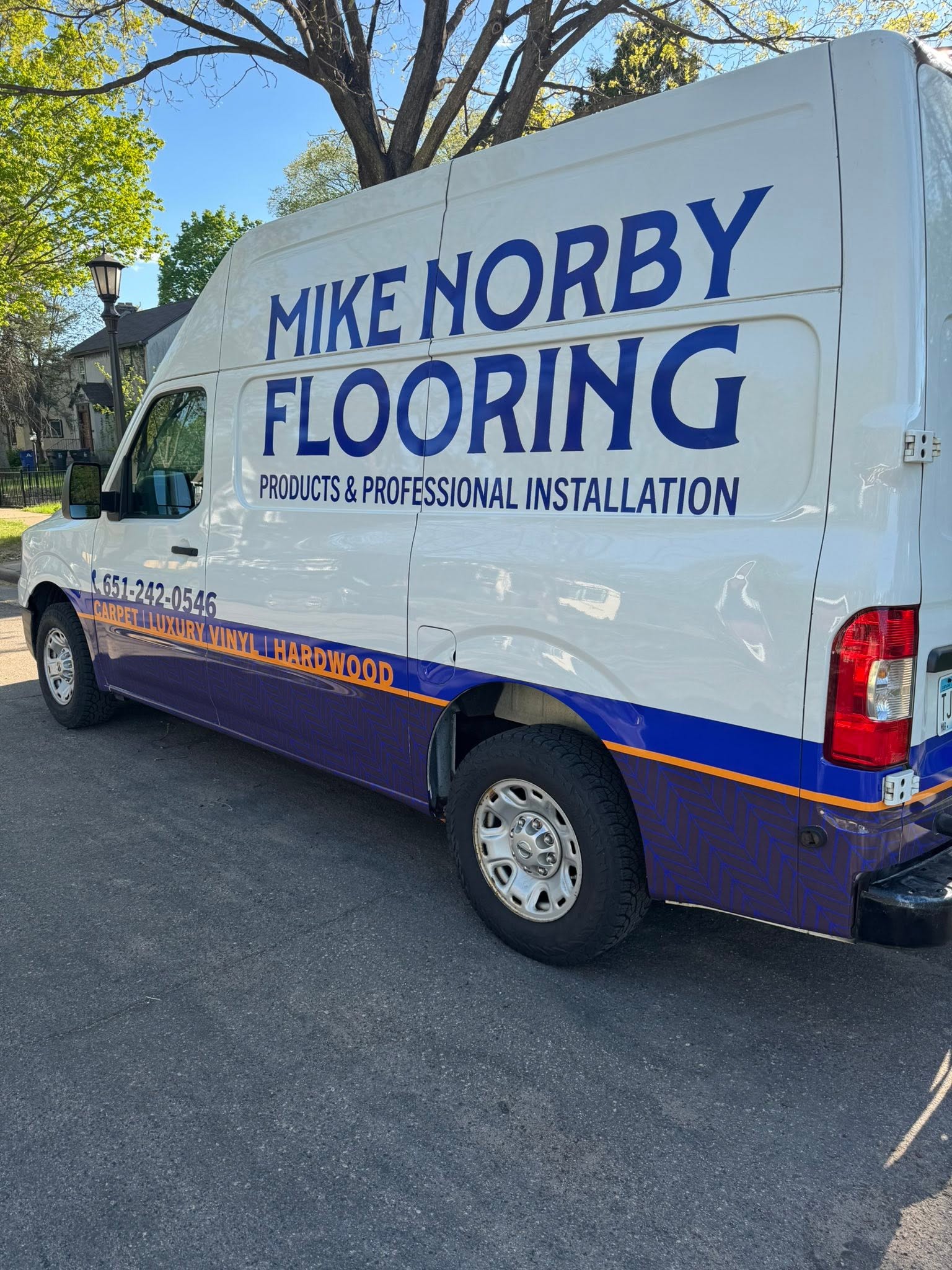 The Mike Norby Flooring installation van, ready for the next job